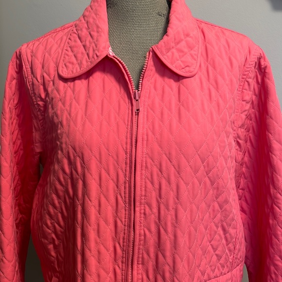 BLASSPORT Jackets & Blazers - BLASSPORT Reversible Quilted Jacket Solid Peach & Peach/White Gingham Print